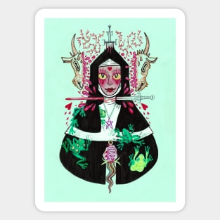 Demonic Possessed Nun Sticker